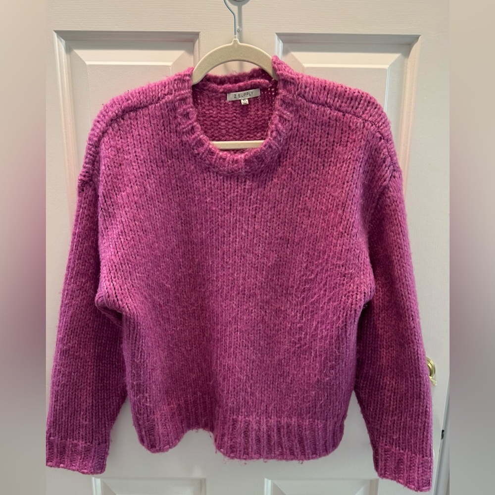 Z supply Etoile Sweater, Azalea pink fushia XS Mint condition!